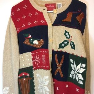VTG Christmas Sweater Holiday Lodge 🛷 ❄️ Size M